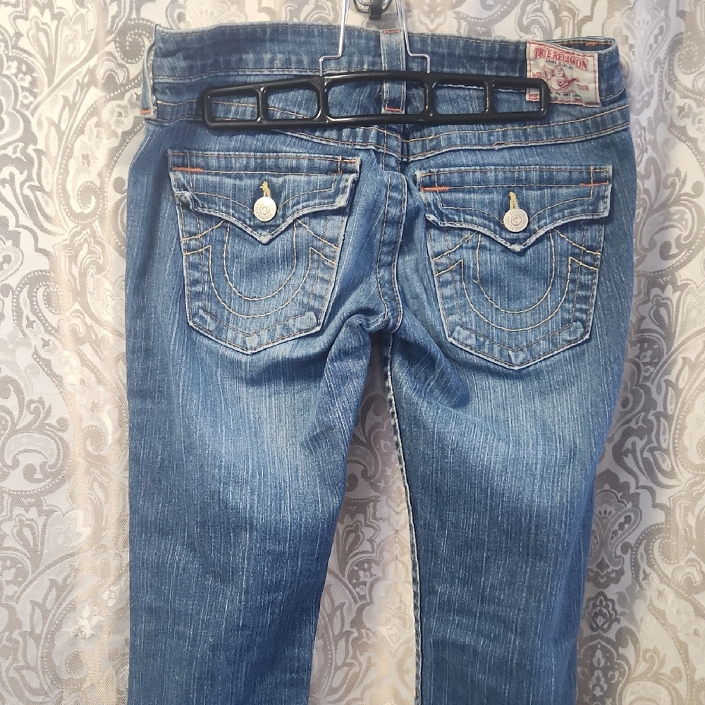 True Religion Women's Classic Blue Straight Leg Jeans